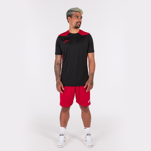 Camiseta de manga curta Joma Championship Vi Negro Rojo
