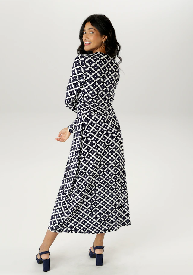 Aniston SELECTED Midikleid mit eleganten, grafischen Druckverlauf