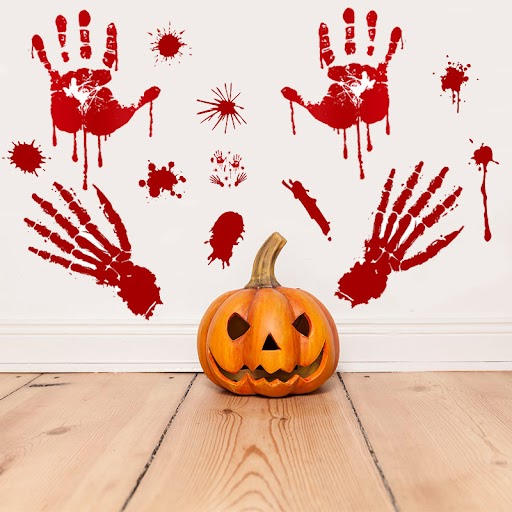 (13er Set) Halloween Fenster Aufkleber Grusel Fenstersticker Deko - Butige Hände