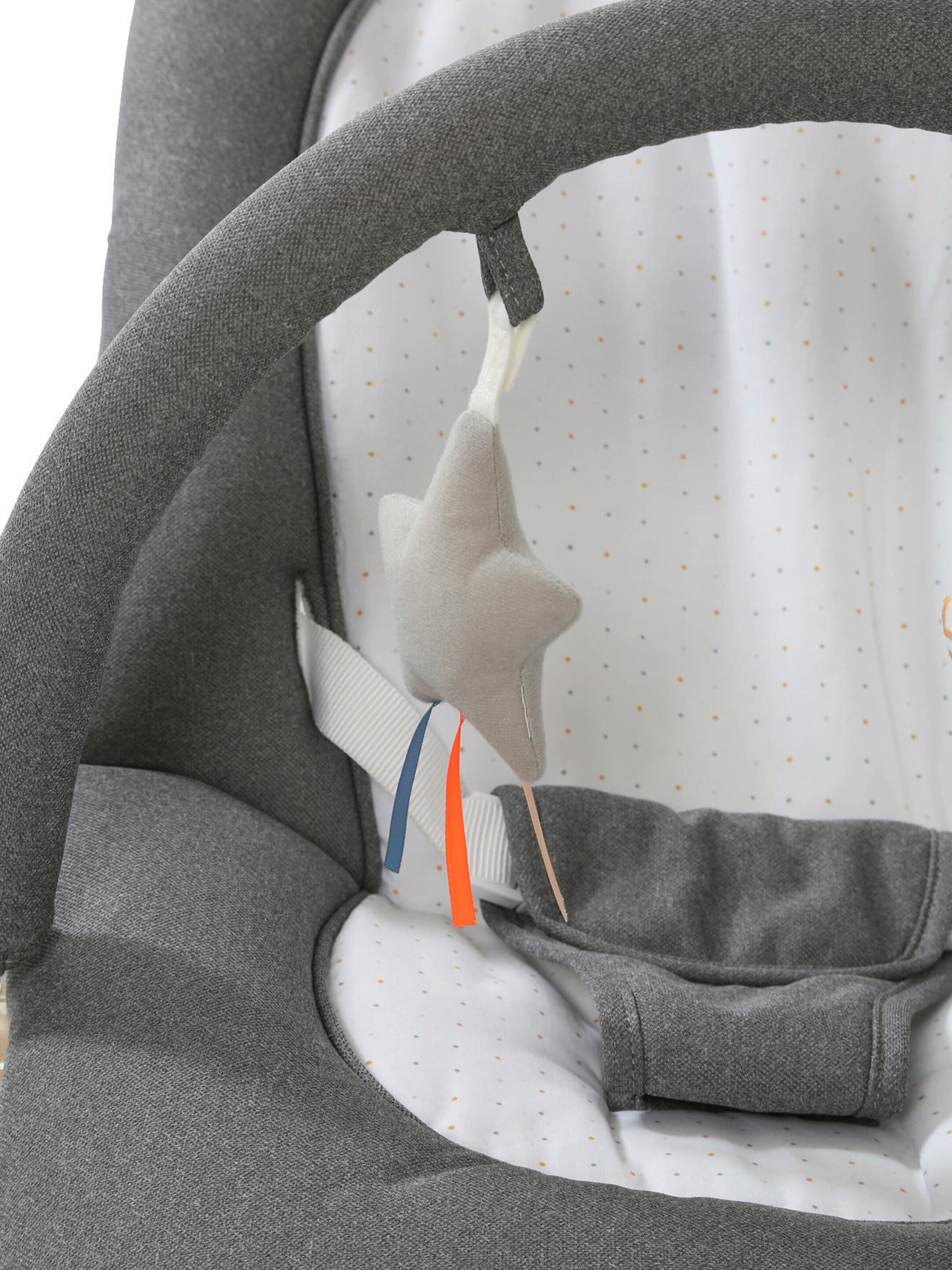 Vertbaudet Babywippe mit Spielbogen BABYDREAM grau/weiß