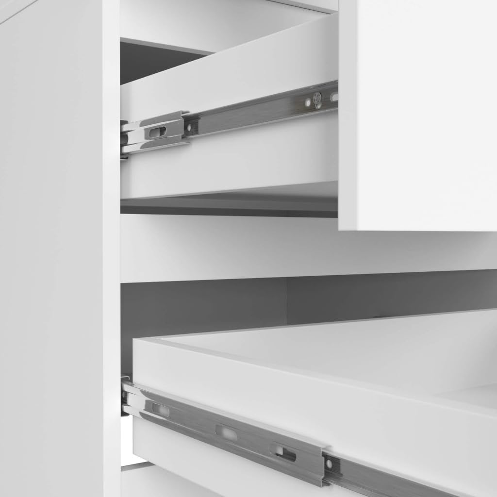 Home Collective Kleiderschrank weiß 60cm breit 180cm hoch, Schrank mit 2 Türen und 2 Schubladen, Kleiderstange und 1 Regal, Garderobe, Schlafzimmer, Wohnzimmer