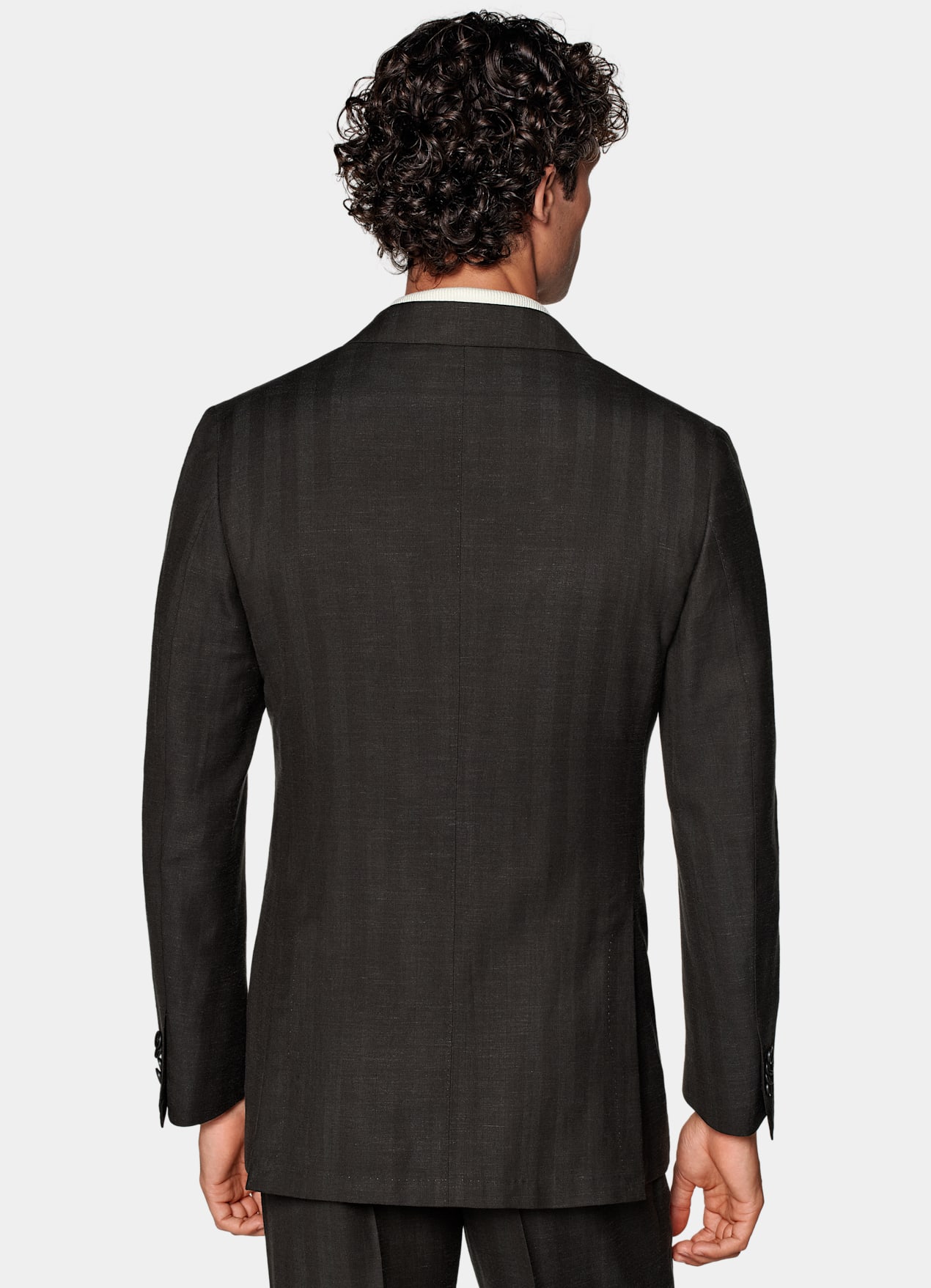 Costume Havana coupe Tailored marron foncé à chevrons