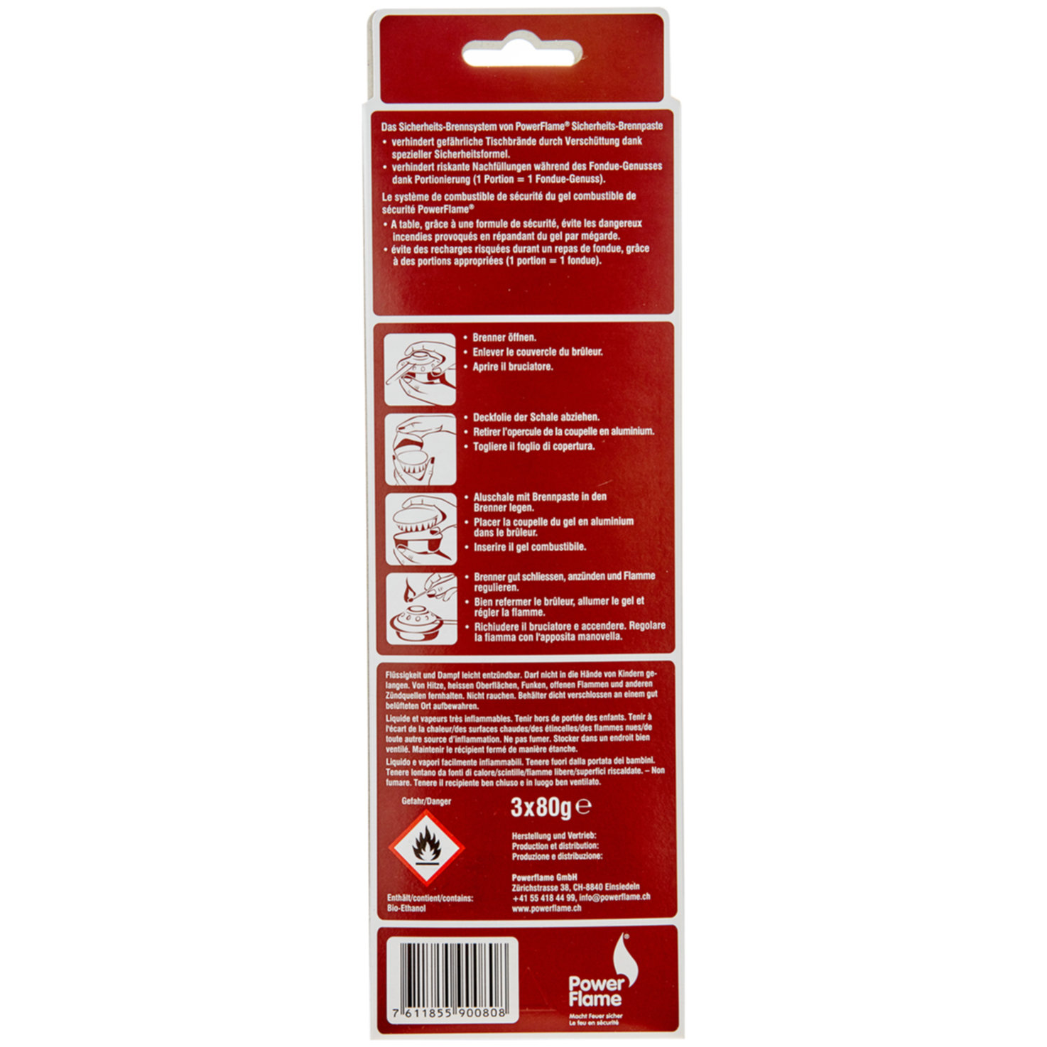 Powerflame Sicherheits Brennpaste (3 x 80g)