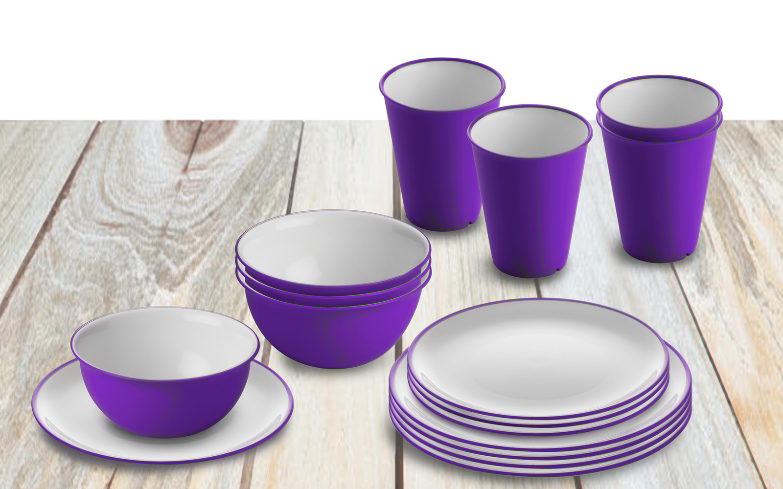 Omada Essgeschirrset mit Müslischüssel 16 teilig violet