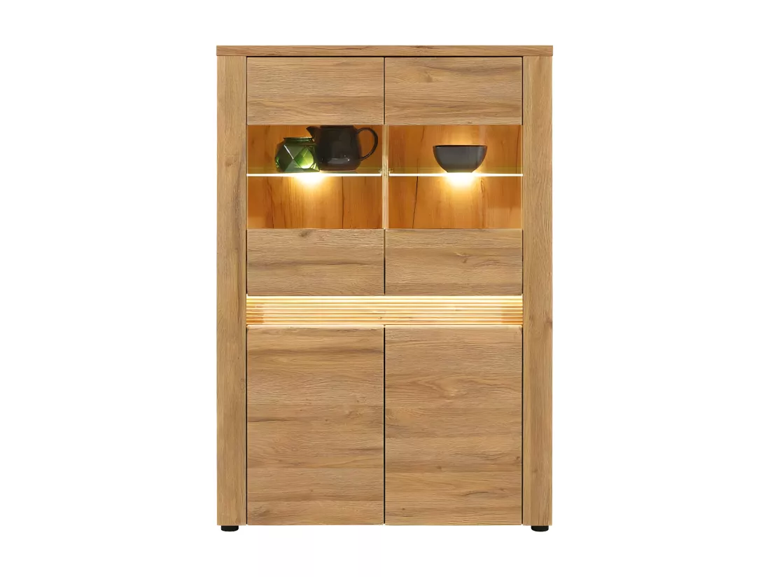 Argentier 4 portes Chêne à LED - OBSZARY