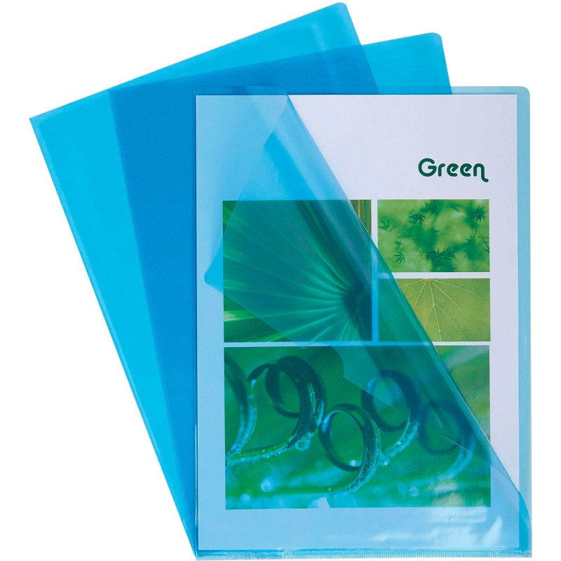 Chemise coin plastique Exacompta A4 polypropylène 13/100e transparente - Paquet de 100