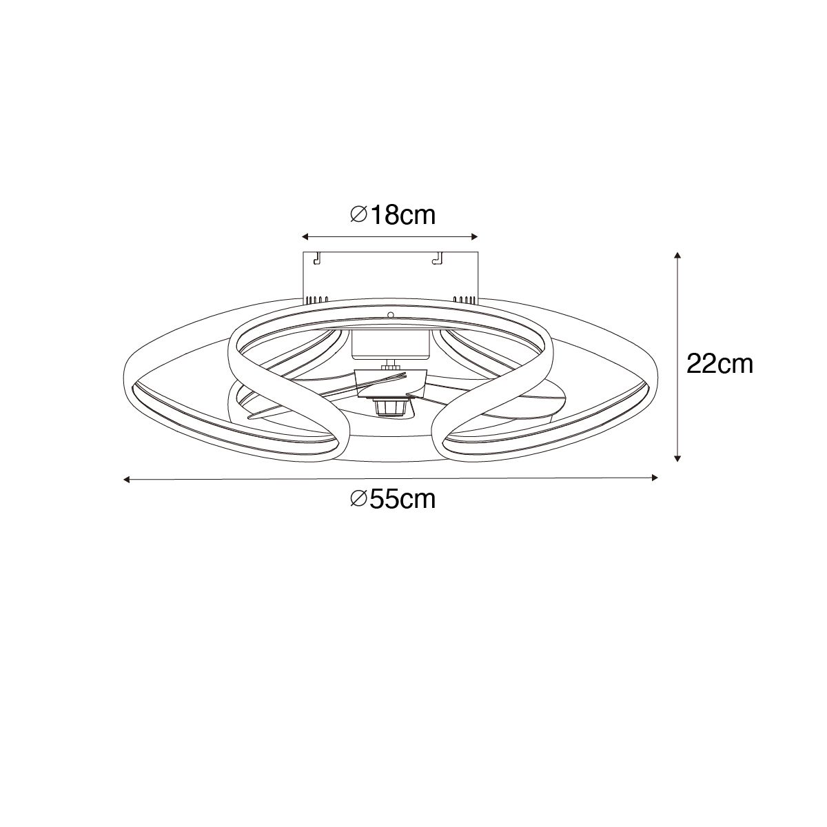 Plafondventilator wit 55cm incl. LED dimbaar met afstandsbediening - Mandy
