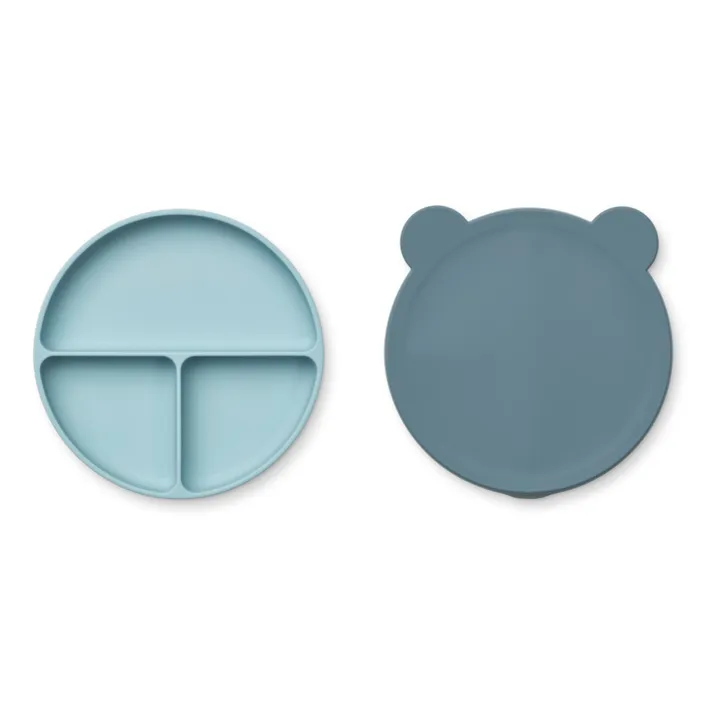 Liewood Assiette compartimenté Frodo et son couvercle | Vert