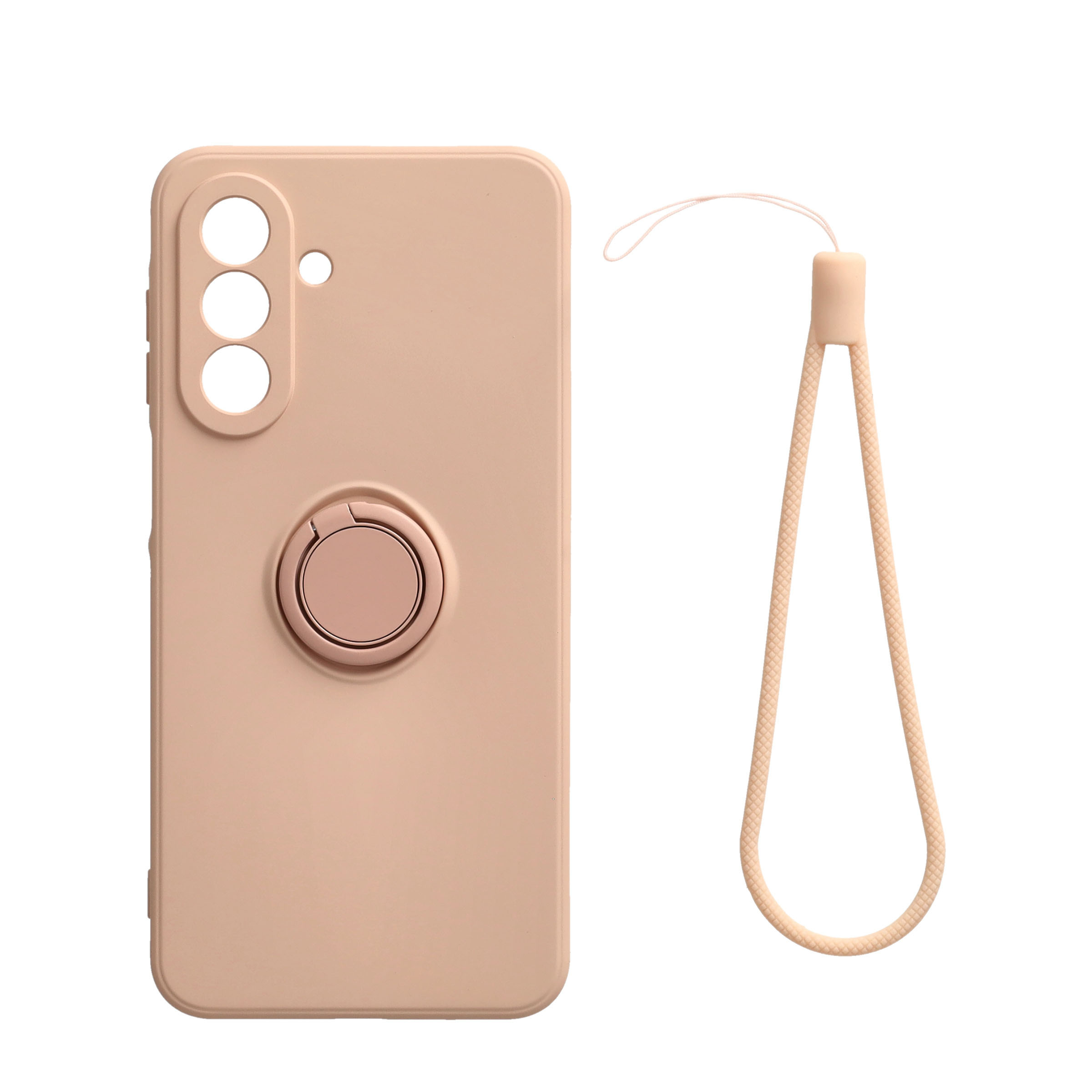Samsung Galaxy A17 Silikon Case Hülle mit Kameraschutz   Kickstand Haltering - Rosa