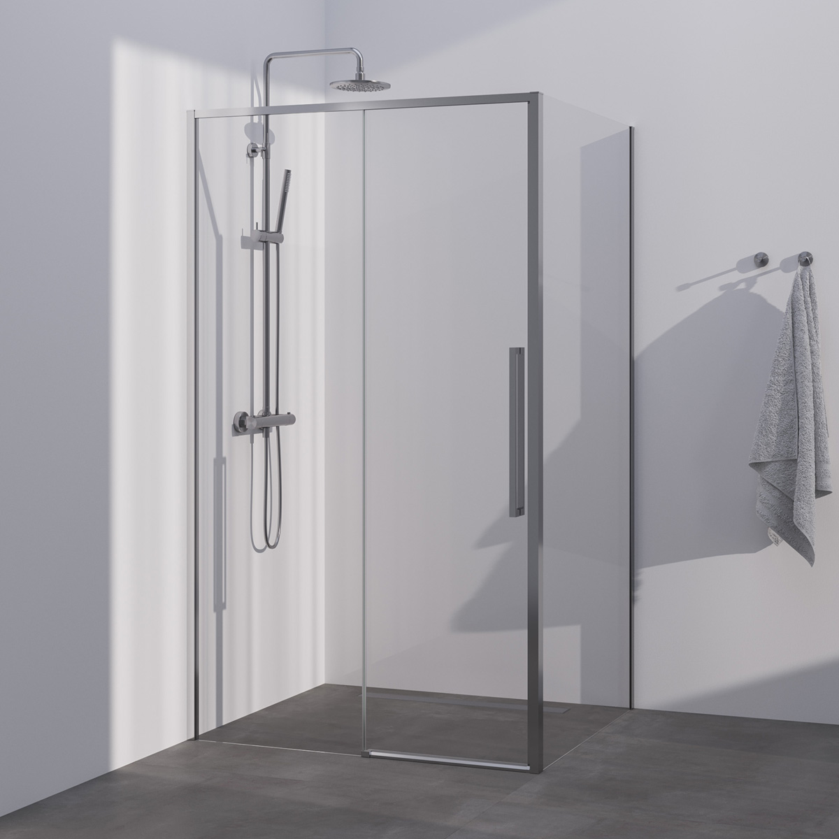 Brauer Season douchecabine met schuifdeur 100x100cm RVS