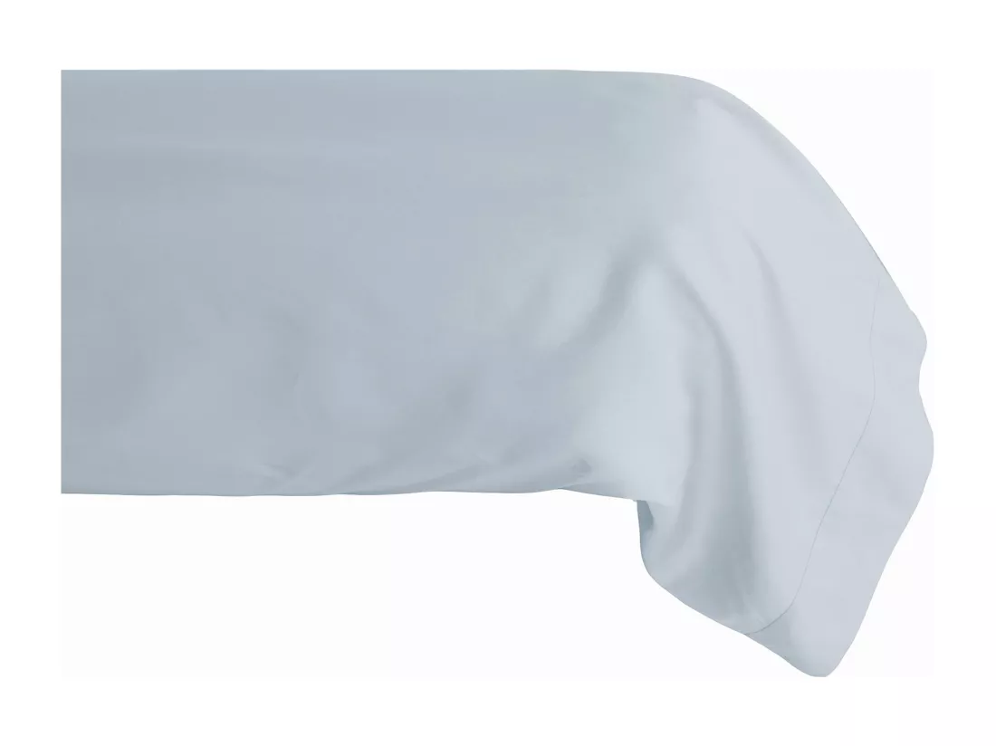 Taie de traversin 43x190 cm percale de coton MANOIR bleu Glacier