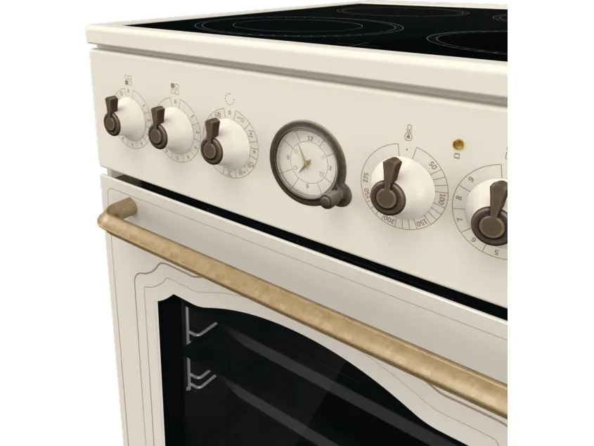 Gorenje Classico GECS5B70CLI - Komfur - med dampfunktion - fritstående - bredde: 50 cm - dybde: 59.4 cm - højde: 85 cm - med selv-rengøring - elfenben