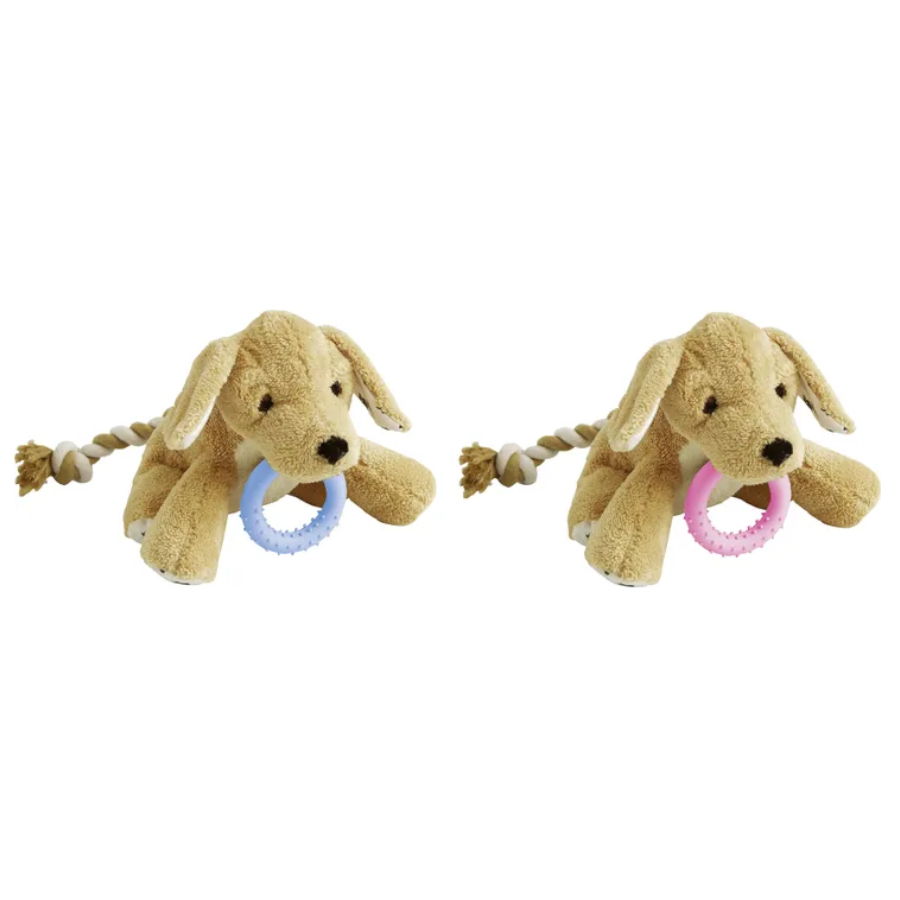Cachorro de pelúcia Flamingo Basti com corda para filhotes