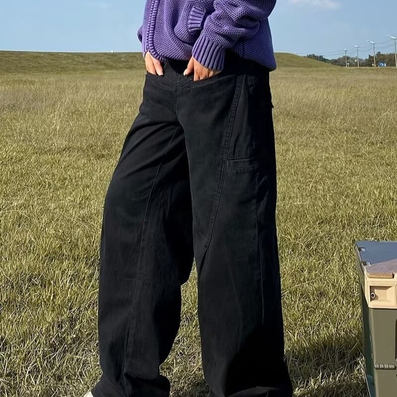 DuckleBeam - Hoge taille effen pantalon met wijde pijpen