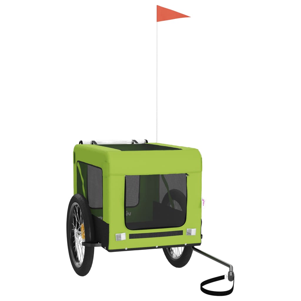 Remorque de vélo pour animaux de compagnie vert et noir