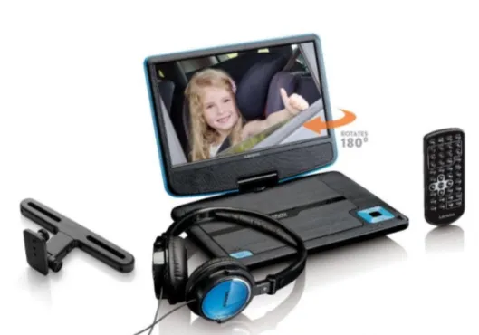 Lenco DVP-910BU, Bærbar DVD afspiller, Konvertibel, Sort, Blå, CD, DVD, 22,9 cm (9