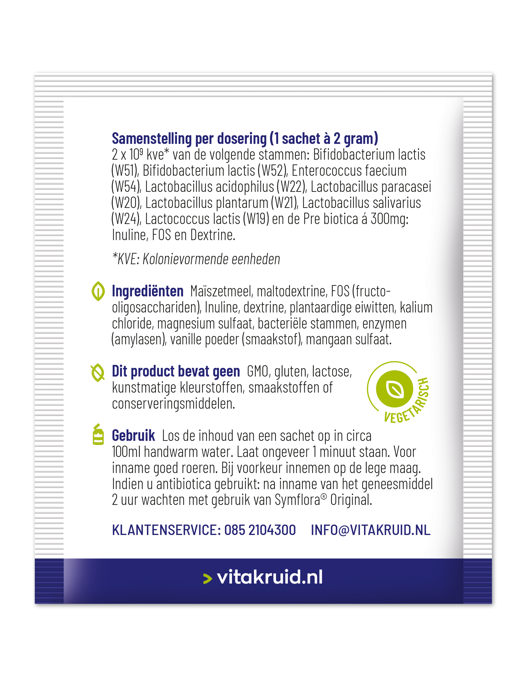 Vitakruid Symflora® Original Pre- En Probiotica 8 Stammen (30 Zakjes)