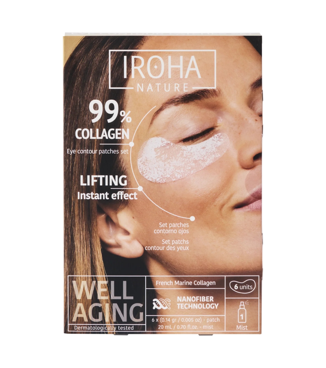 Iroha Nature - Adesivos para Contorno dos Olhos 99% Collagen Lifting Effect - 6 units