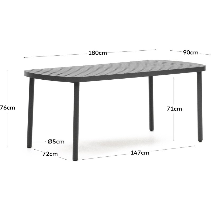Table basse d'extérieur Joncols - structure aluminium