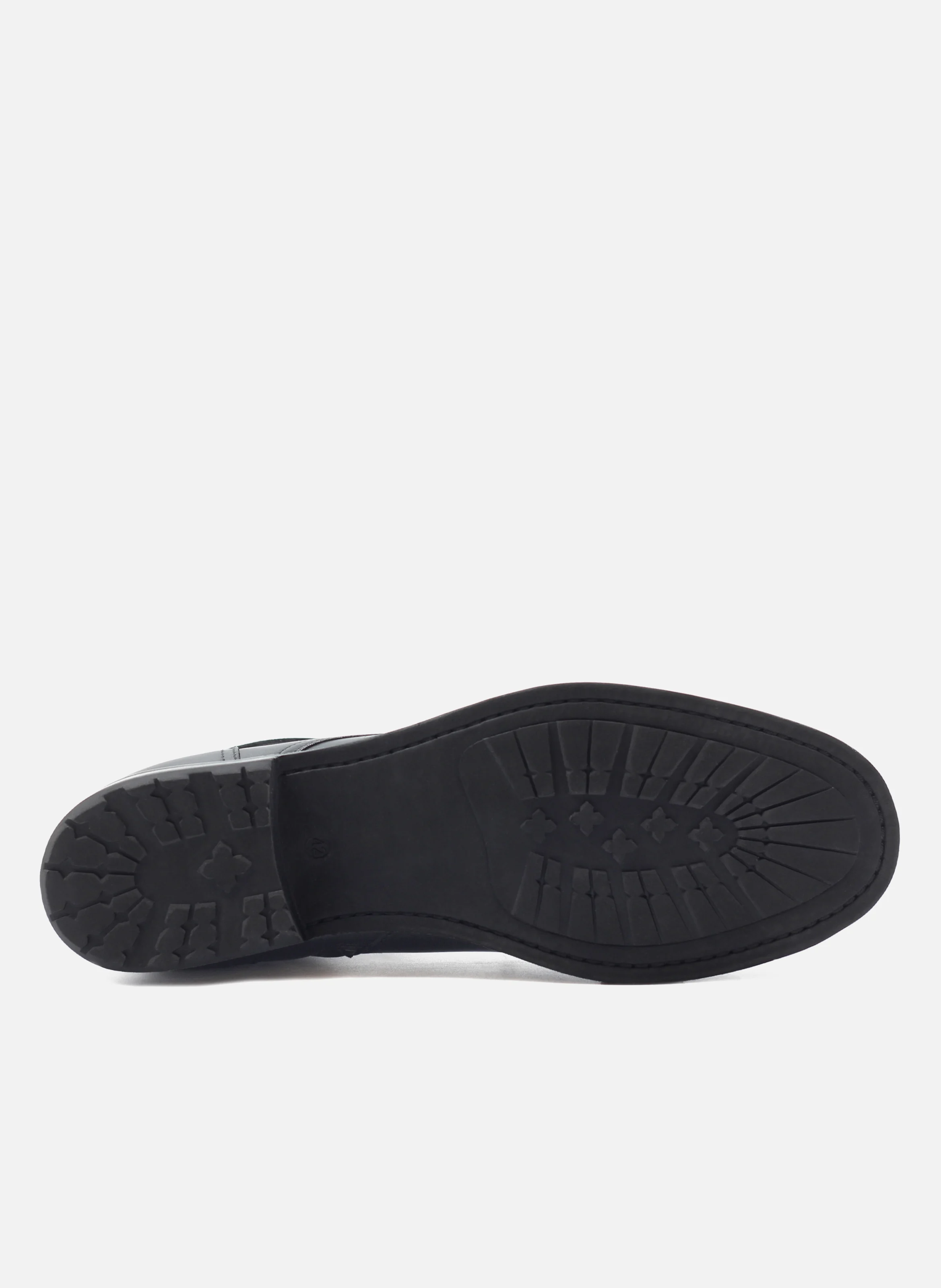 Ranger boots à col cuir lisse | Noir