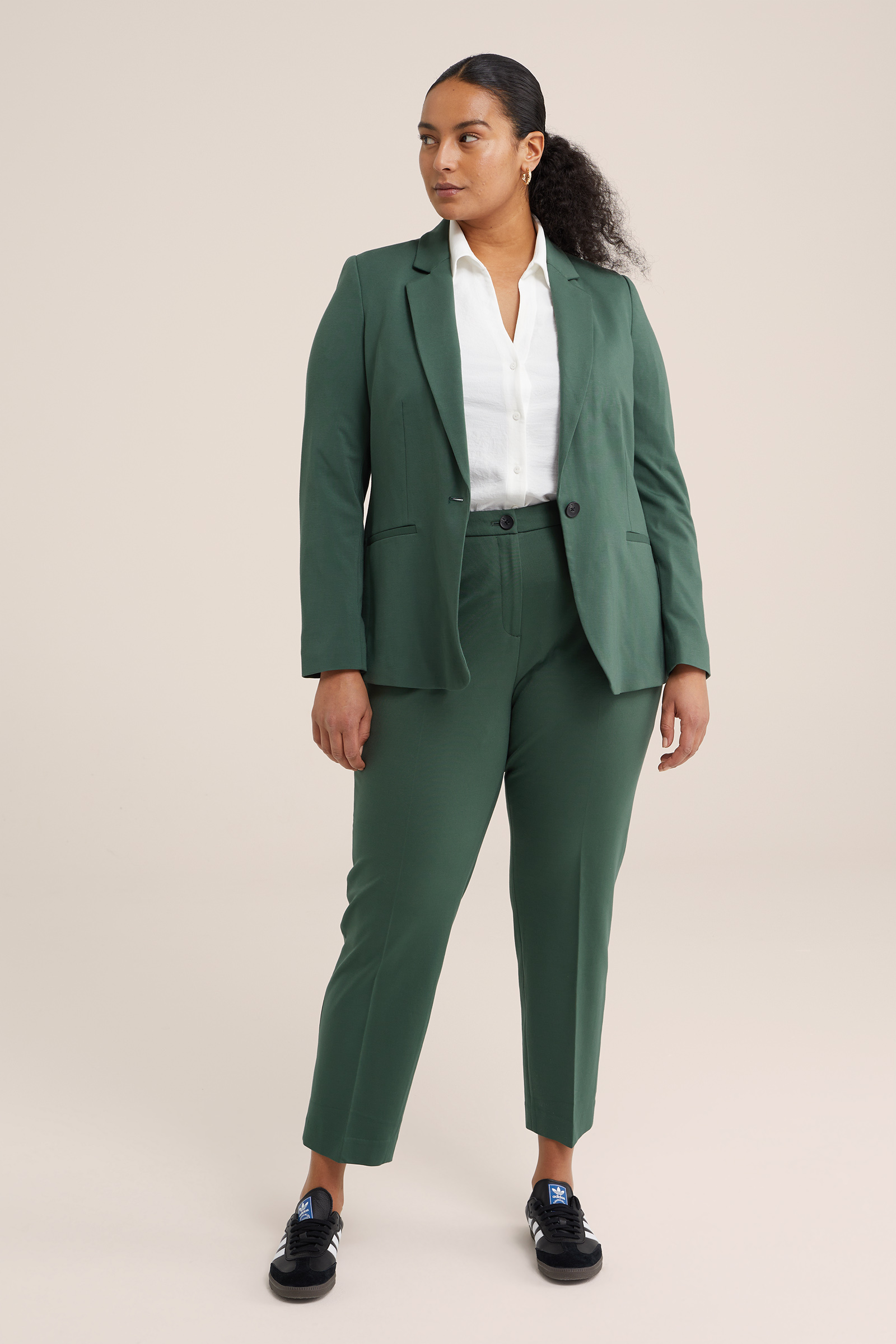 getailleerde blazer - Curve WE Fashion Mosgroen