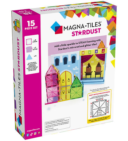 Magna-Tiles Magnetset - 15 Teile - Stardust Glitter & Spiegel