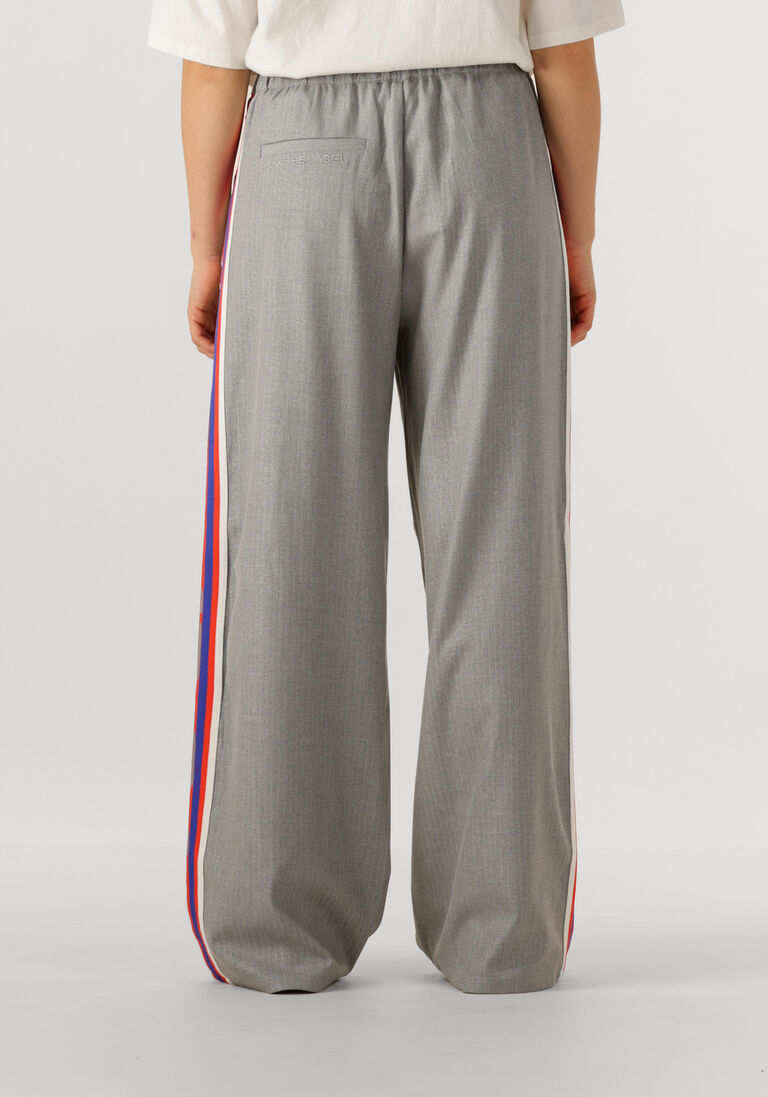 grijze alix the label wijde broek ladies woven coated herringbone pants