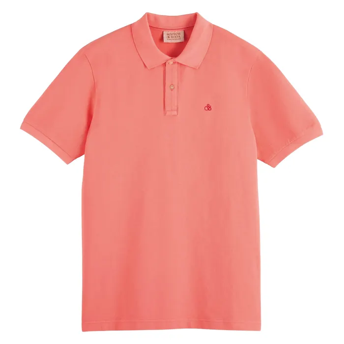 Scotch & Soda Garment Dyed Pique Polo Heren