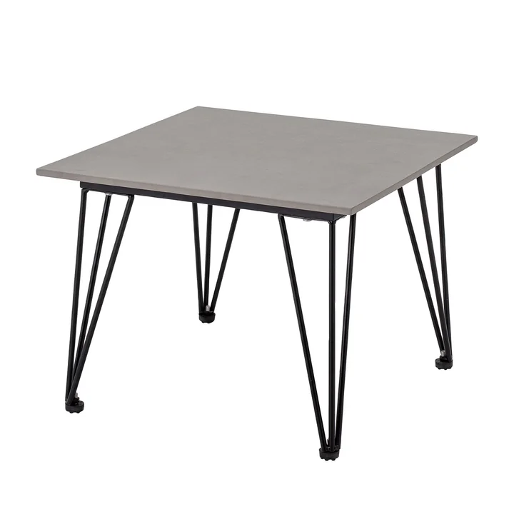 Bloomingville - Mundo Couchtisch 55 x 55 cm, Beton grau / schwarz