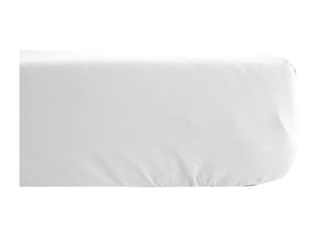Drap housse uni 120x190 cm percale MANOIR gris Perle bonnet 35