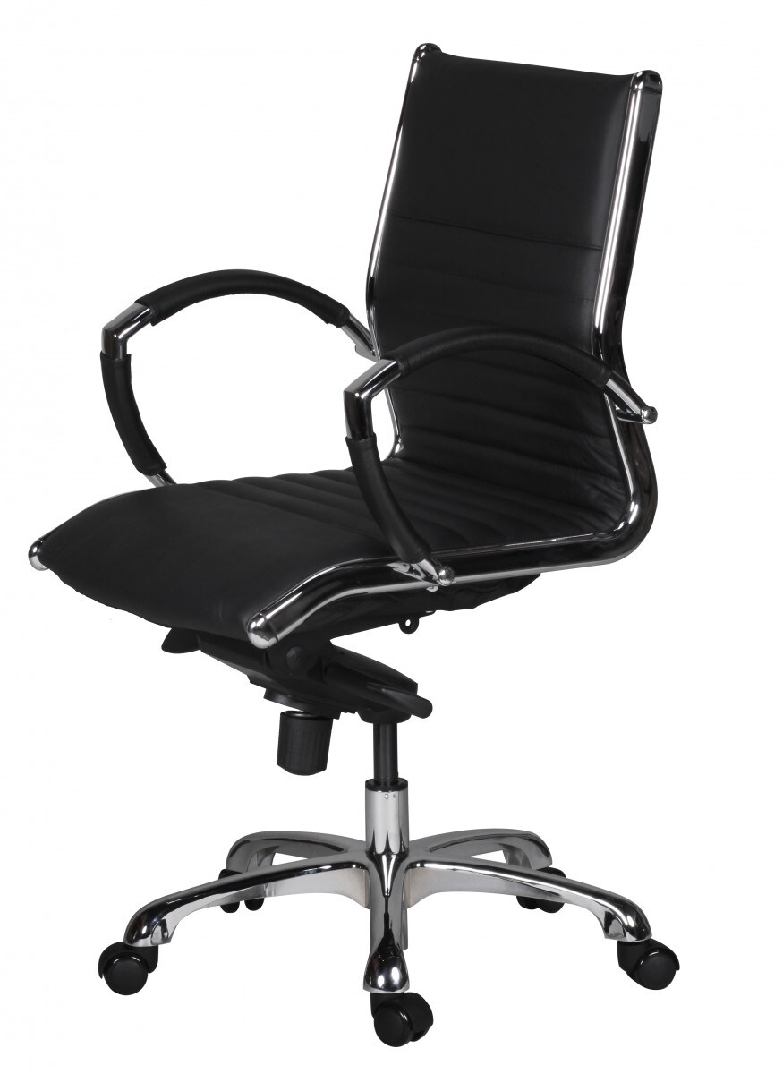 KADIMA DESIGN Bürostuhl SECCHIA Echtleder, ergonomisch, Aluminium Fußkreuz, 5-Punkt Multiblock, bis 120 kg
