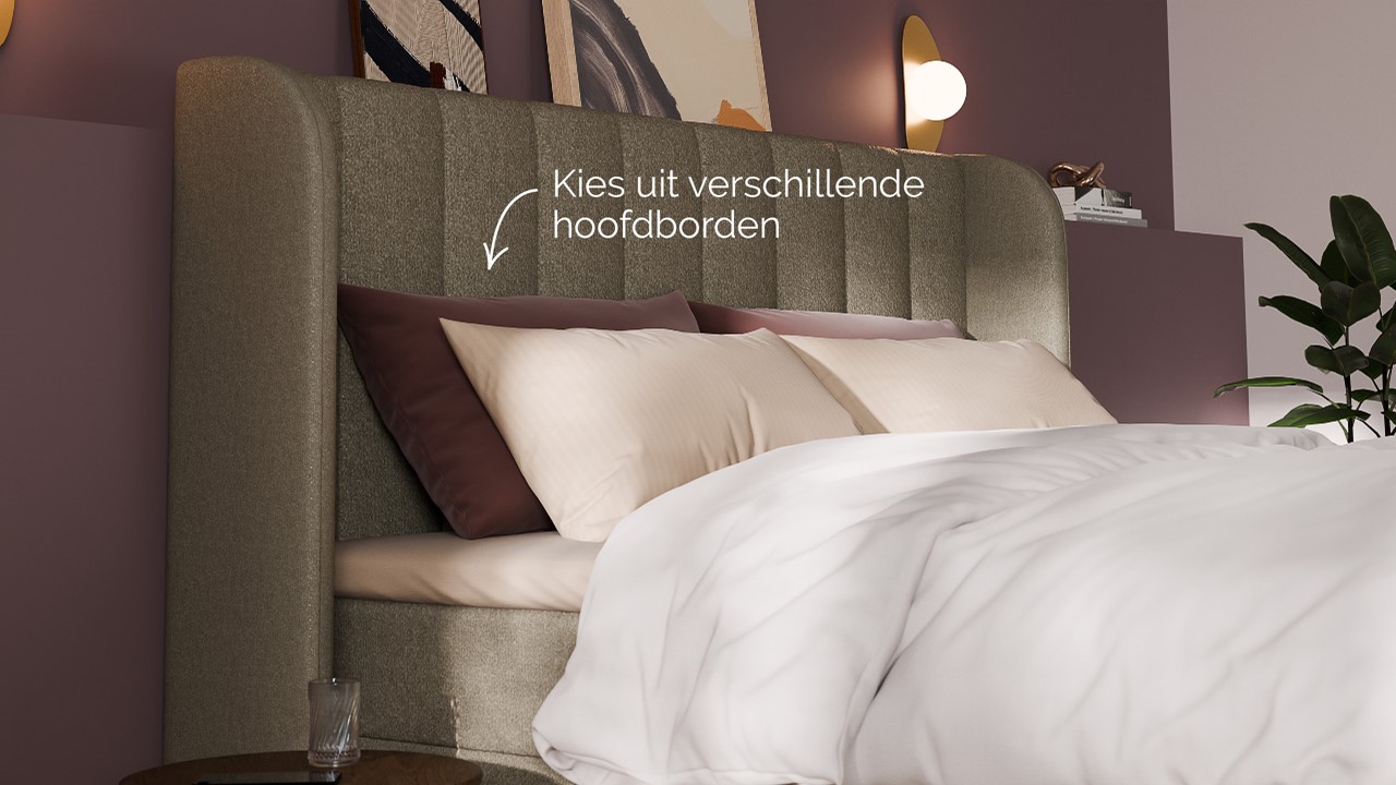 Boxspring Ivory - Soft teddy taupe