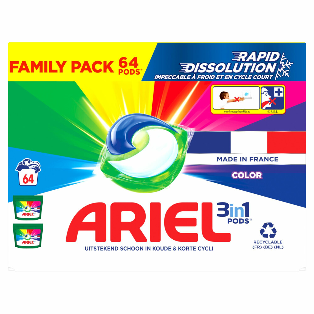 Ariel 3in1 Wasmiddel Pods Color64 stuks