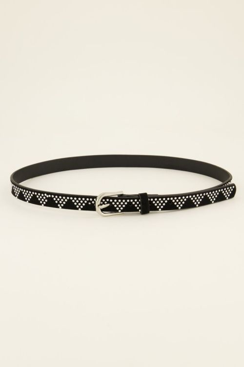 Zwarte riem met zilverkleurige studs