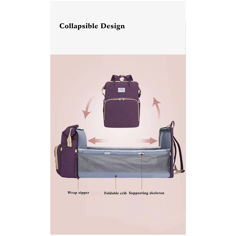 Stella Bag Wickelrucksack Premium mit USB Schwarz