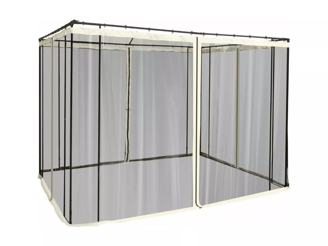 Store banne en tissu, p302cm×h207cm, noir