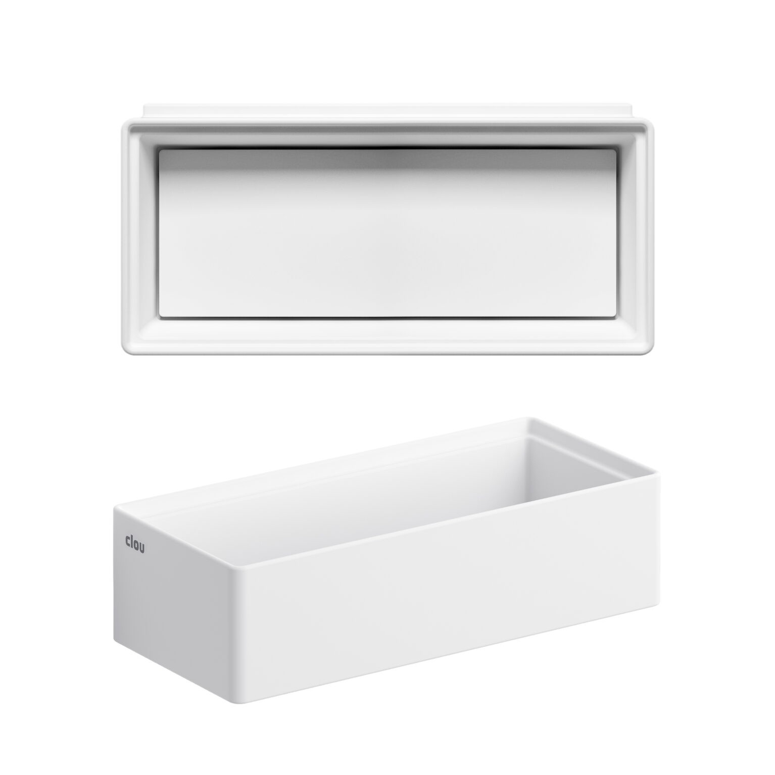 Clou New Flush 3.1 fontein solid surface 38cm met afvoerplaat wit mat