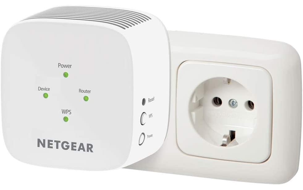 WLAN-Repeater EX3110Dual-Band WLAN-Repeater, 750 Mbps, Wandstecker, externe Antenne