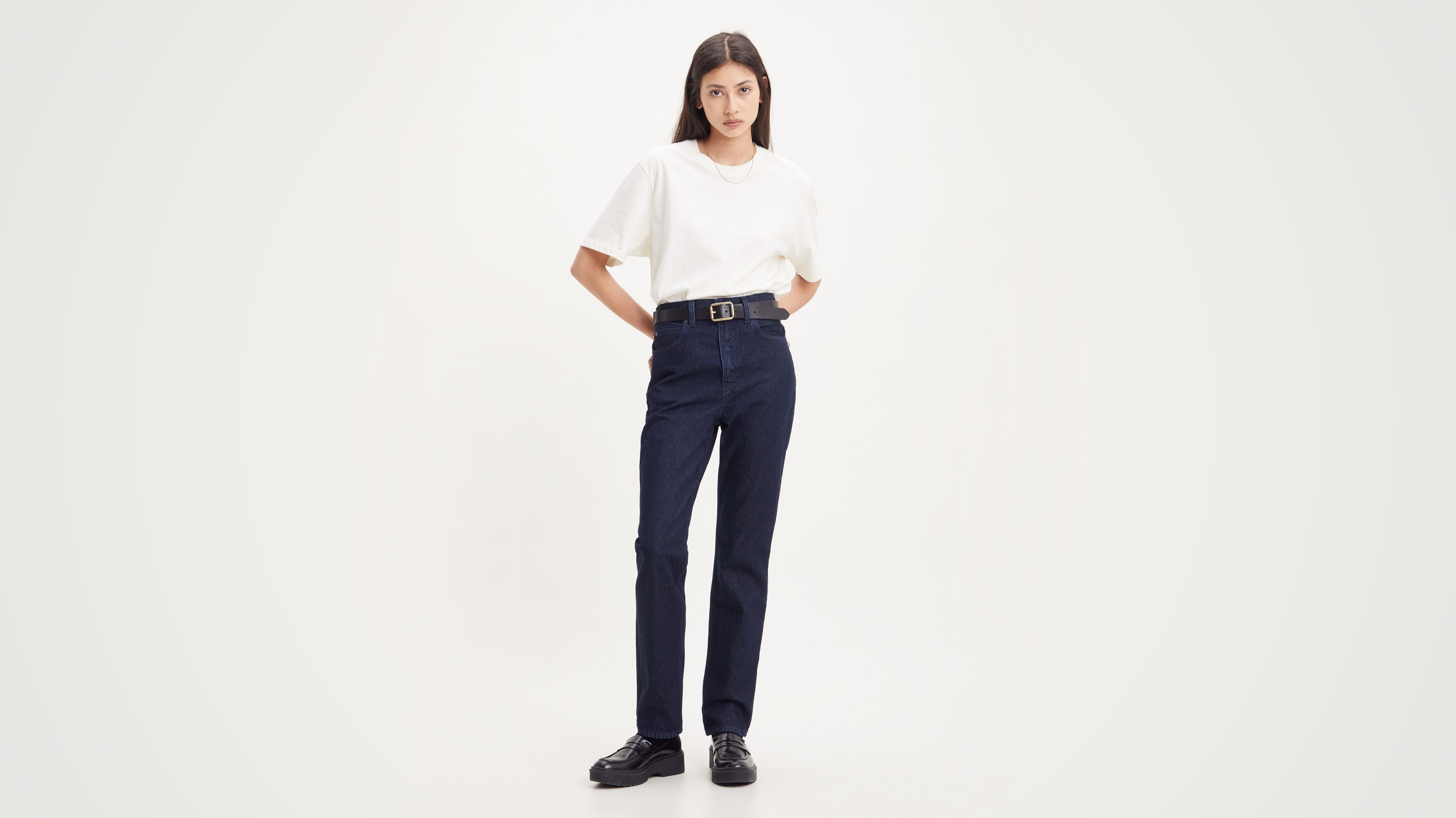 Jean droit ’70s WellThread® à taille haute - Indigo Rinse - Bleu