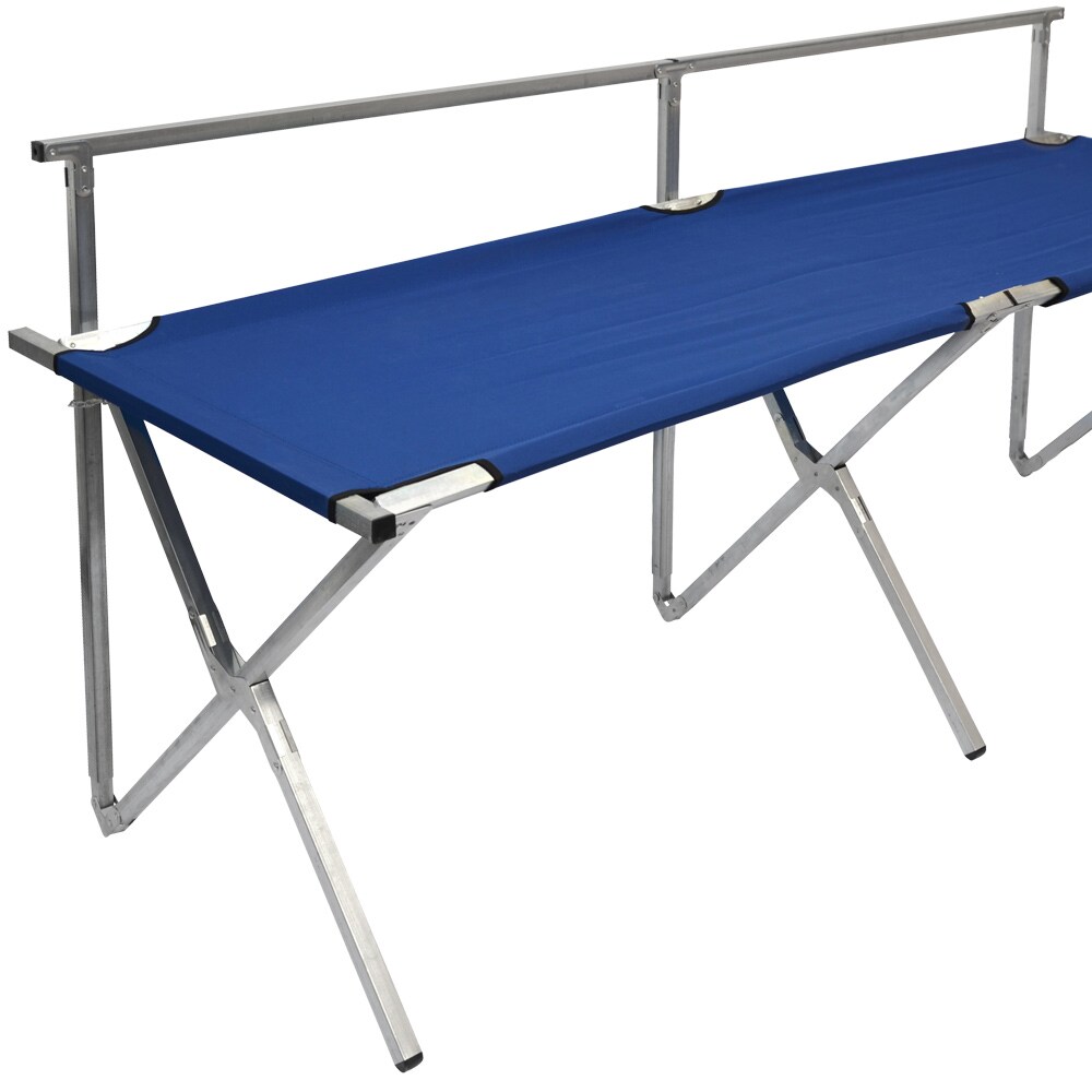 Faltbarer Verkaufsstand mit höhenverstellbarer Kleiderstange Metall Flohmarkt-Tisch ca.205x67cm Bla