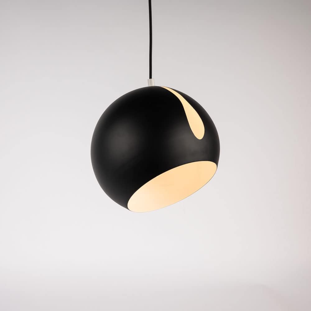 s.luce Ball Galerieleuchte tauschbarer Schirm 5m Abhängung, Farbe:Schwarz, Größe:Ø 30cm, Kabelfarbe:Weiß