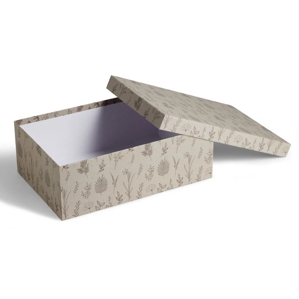 Boîte rectangulaire en carton imprimé 40x26,5xH13,8cm