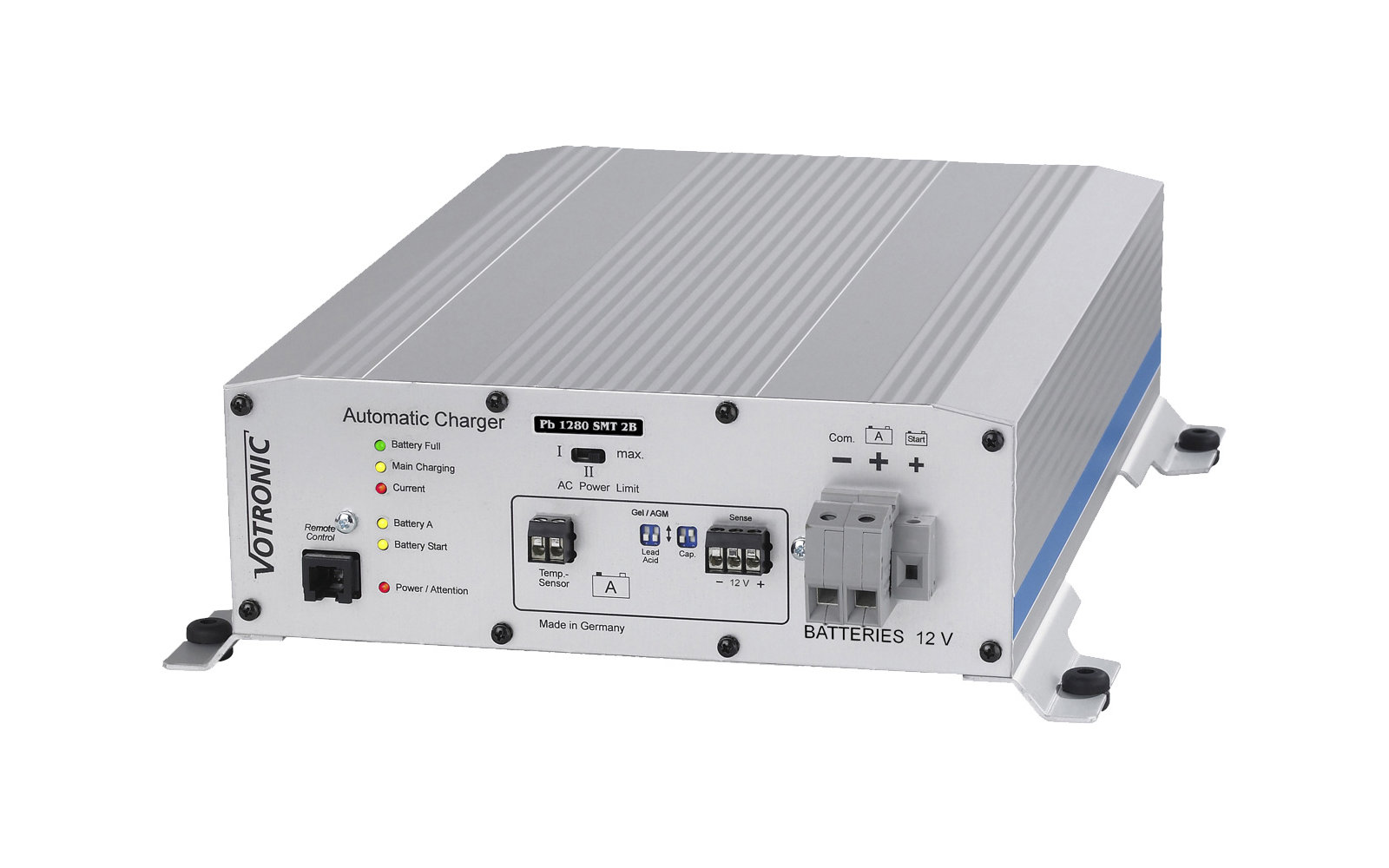 Votronic Vollautomatisches Batterie-Ladegerät Pb 1280 SMT 2B mit 2 Ladeausgängen 12 V / 80 A
