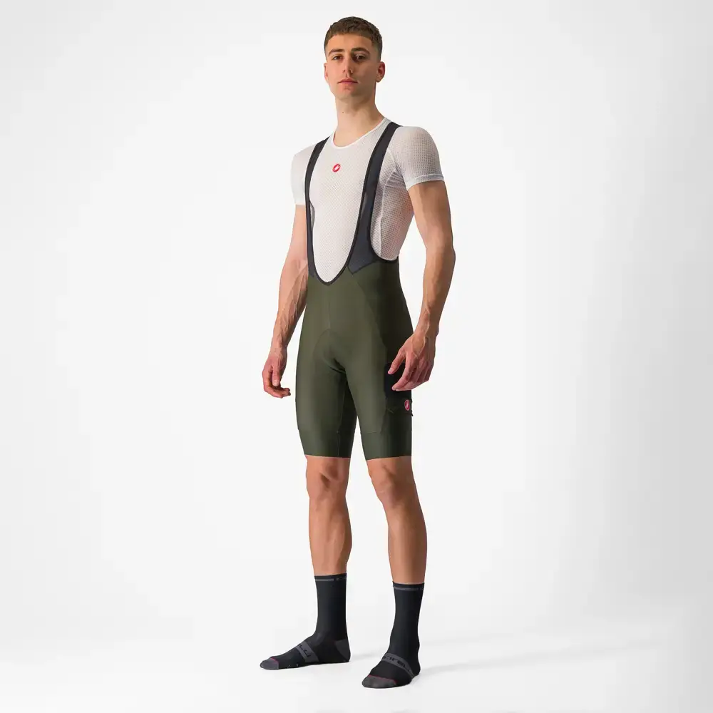 Castelli Unlimited Cargo Gravel Fietsbroek Kort Donkergroen Heren