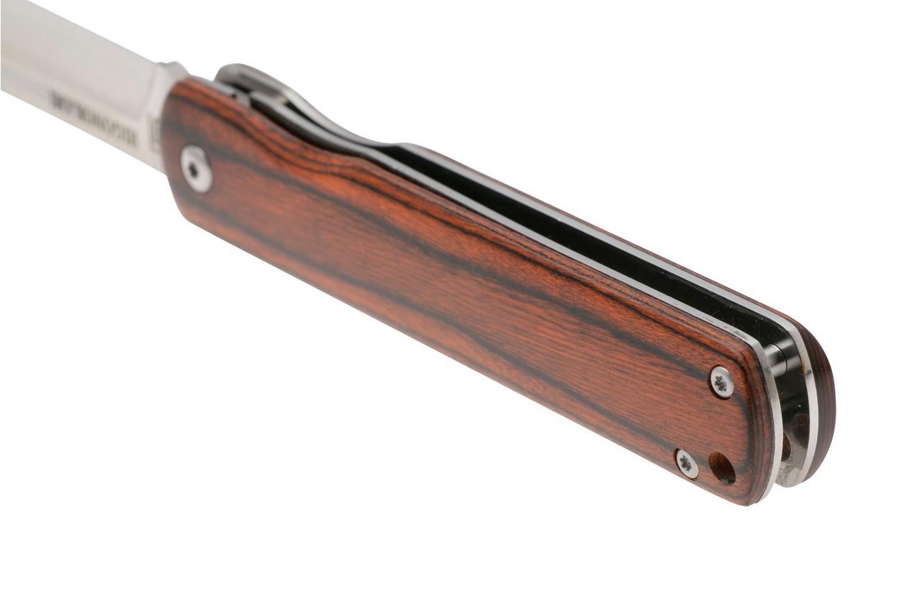 Higonokami zakmes 8 cm HIGOLNRBR Linerlock Mahogany, gelamineerd staal