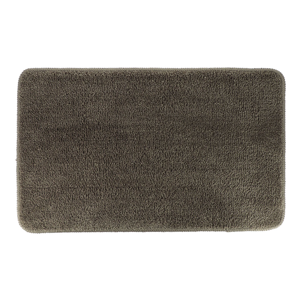 Tapis en microfibres et latex taupe 45x75cm