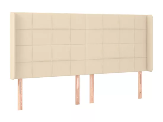 Sommier tapissier avec matelas et LED Crème 160x200 cm Tissu