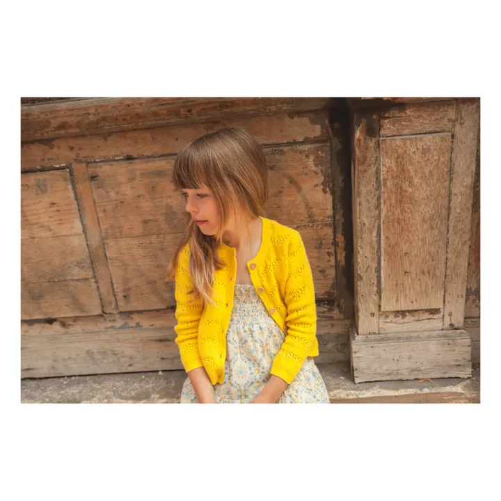 Louis Louise Cardigan Mayo Maille Ajourée | Jaune