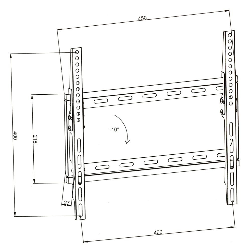 tectake® TV Wandhalterung, für 26 - 75 Zoll (66 - 191 cm), neigbar und stufenlos breitenverstellbar, bis 100 kg