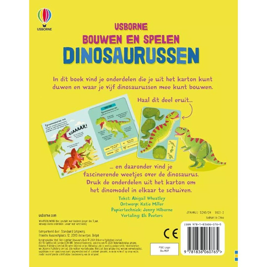 Uitgeverij usborne bouwen en spelen dinosaurussen